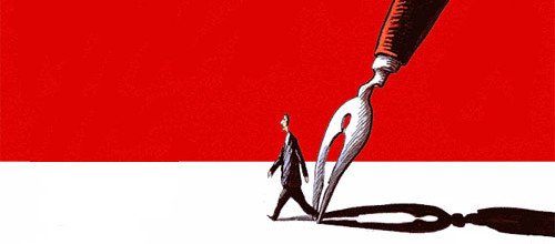 hombre saliendo de una pluma